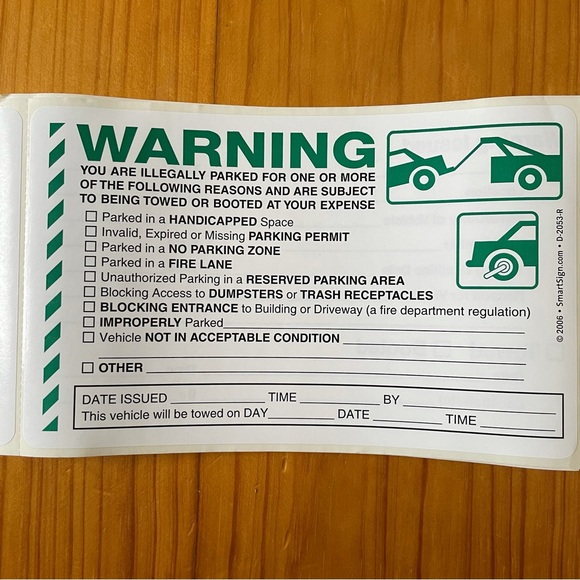 Fake Parking Violation Tickets Stickers - Pack of 33 - Picture 1 of 3